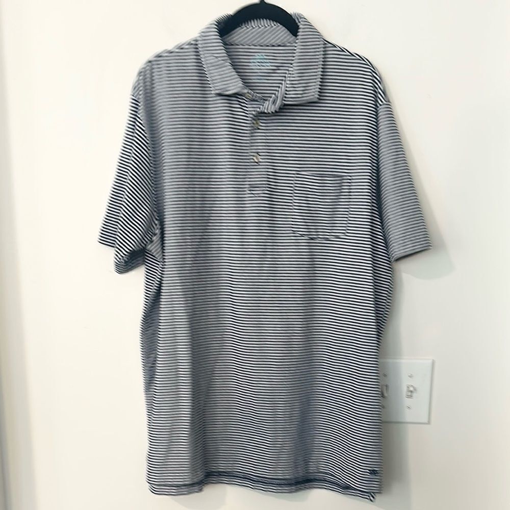 Peter Millar Seaside Wash Short Sleeve Polo Shirt L